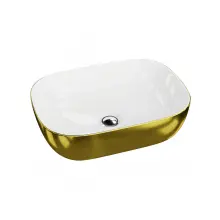 Umywalka nablatowa 46x32,5 cm - Lavita Costa Gold/White